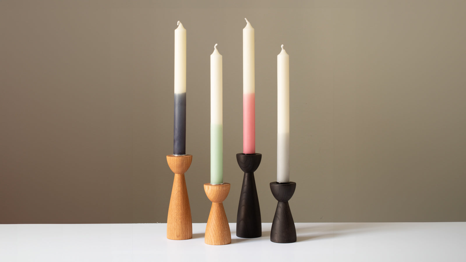 Wooden candlestick