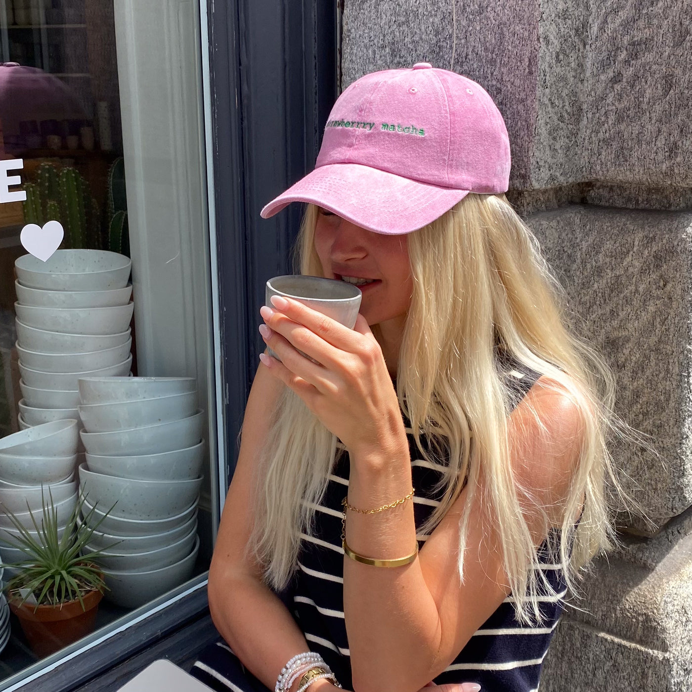 Cap "strawberry matcha"