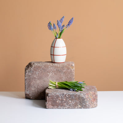 Egg" vase Striped Dark Cherry