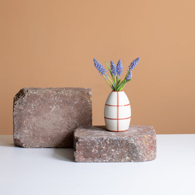 Egg" vase Striped Dark Cherry