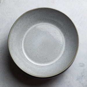 Pasta plate with flat bottom and high rim stoneware tableware