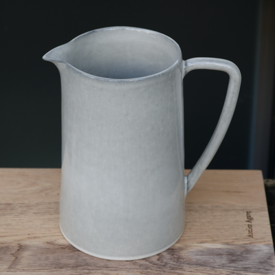 Pitcher clay light gray water jug stoneware ceramic