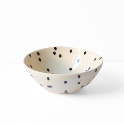 Cereal Bowl Black Dots