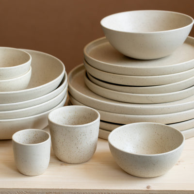 Small plate (straight edge) Speckled Beige