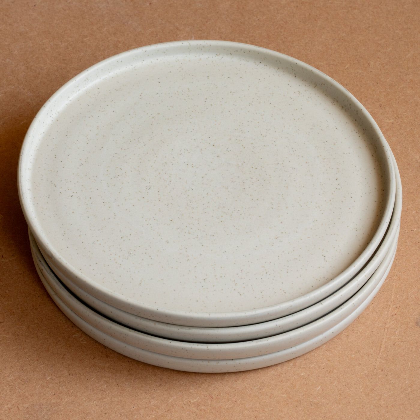 Large plate (straight edge) Speckled Beige