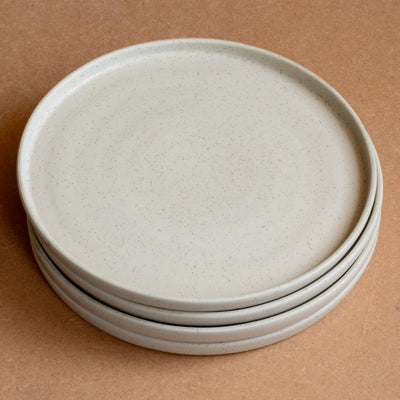 Large plate (straight edge) Speckled Beige