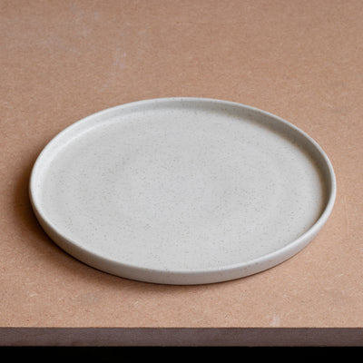 Large plate (straight edge) Speckled Beige