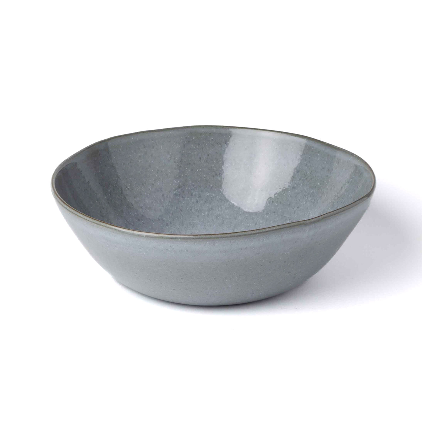 Salad Bowl Ceramic Stoneware Reactive Glaze Grey Blue
