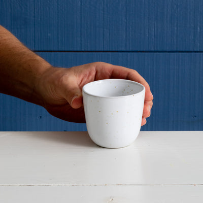 Barista Cappuccino Cup mug coffee stoneware white dotted glaze