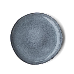 Stoneware Plate Blue reactive glaze organic shape handmade in Portugal
