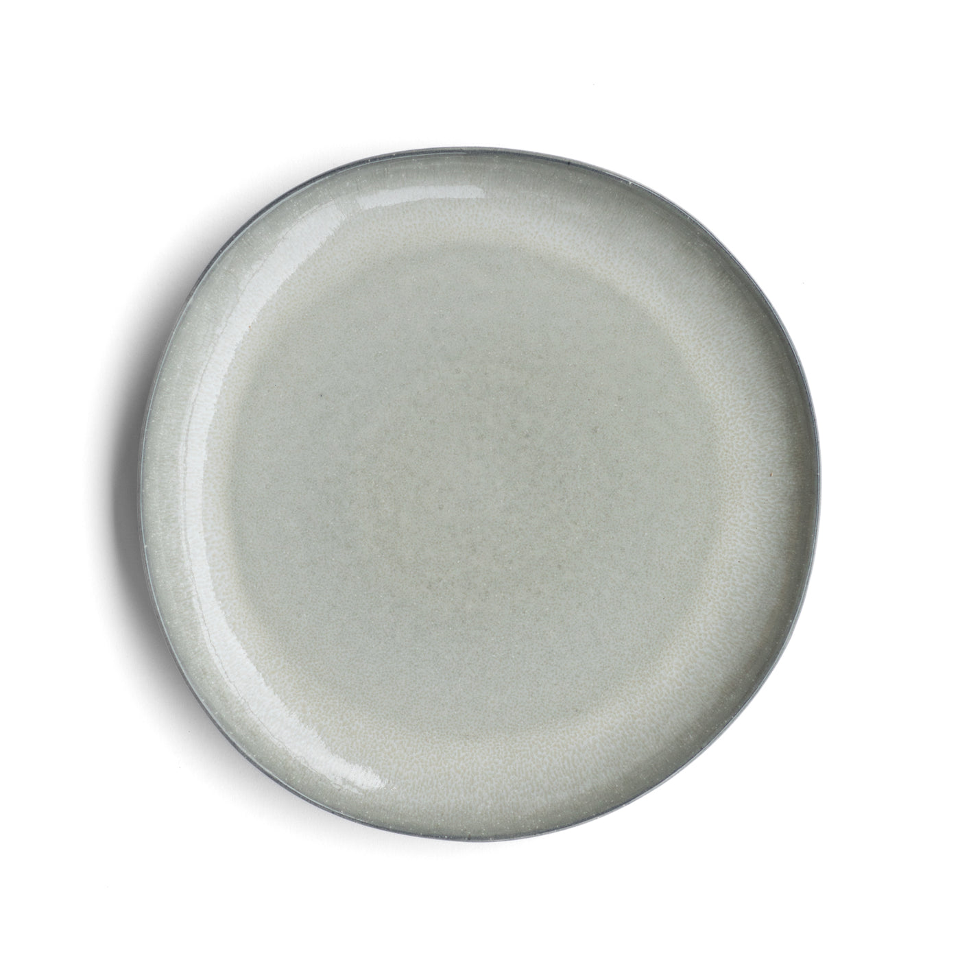 Large plate stoneware ceramic tableware gray reactive glaze handmade in Portugal