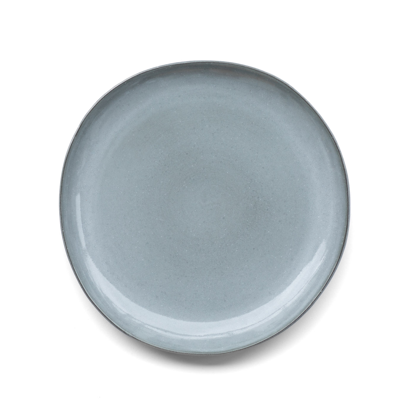 Stoneware dinnerware white plate large with gray green blue glaze