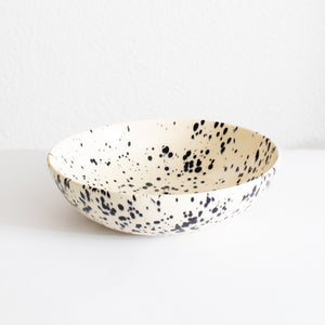 Large round pasta plate with black dots Puglia color splashes Handmade