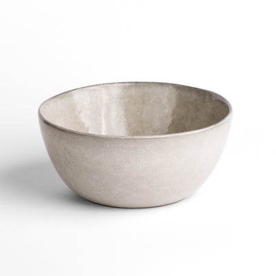 Main dish bowl for poke or curries in recative gray glaze