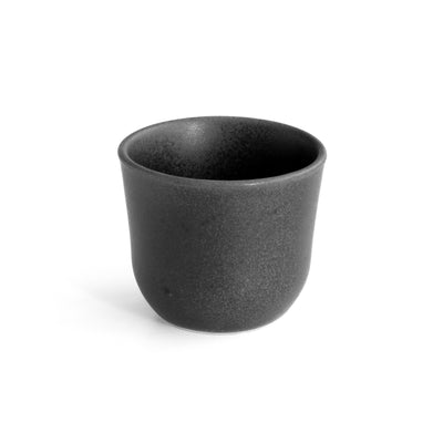 Matte black cappuccino mug cropped with white background