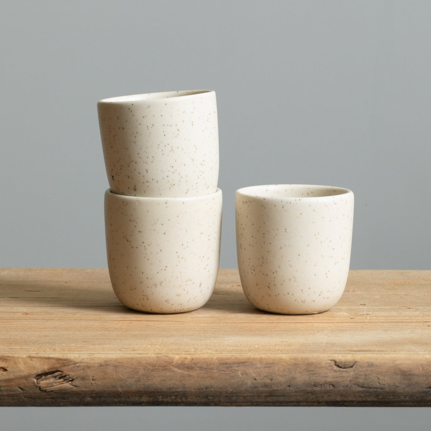 Beige espresso mug with matt glaze made of robust stoneware
