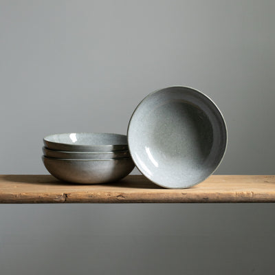 Large round pasta plate in grey blue color perfect for soups, main courses and pasta.