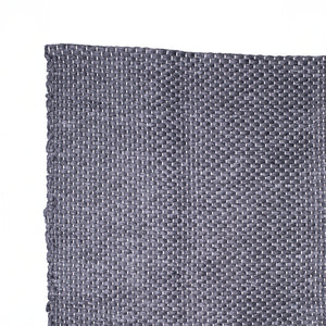 Close-up of a 150x200cm rug in dark gray with fine white hand-woven lines