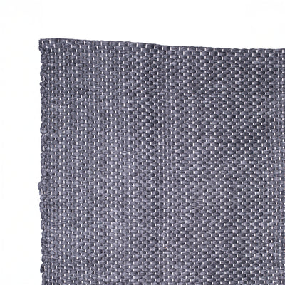 Close-up of a 150x200cm rug in dark gray with fine white hand-woven lines