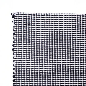 Large black and white carpet Detail of the black and white stripes handwoven