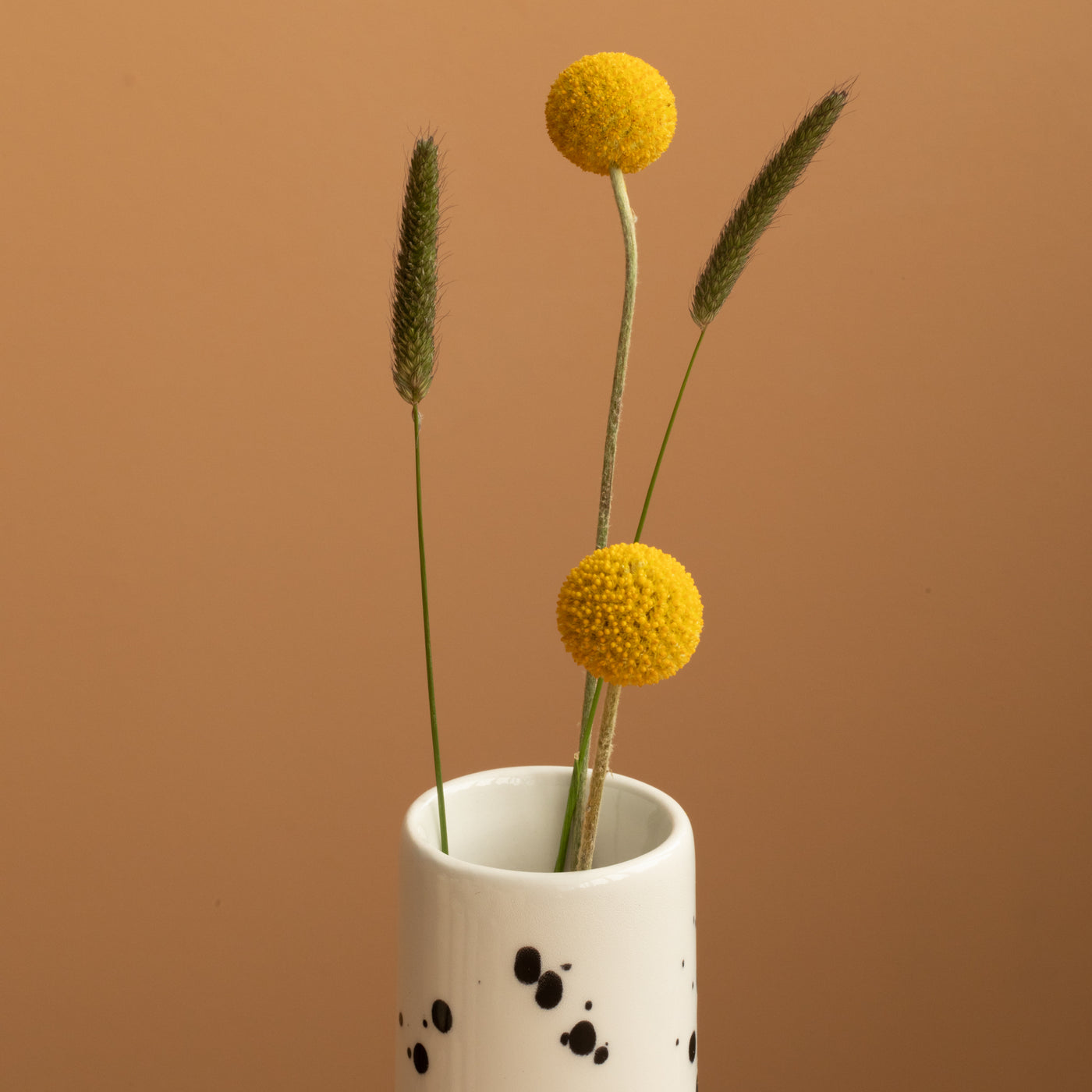 Small thin vase from above with small opening