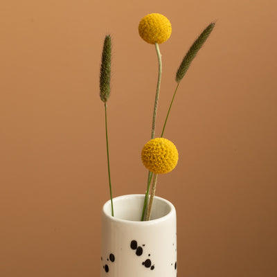 Small thin vase from above with small opening