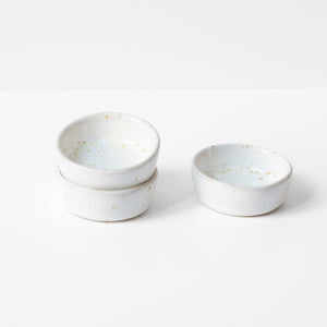 Small round bowl perfect for soy sauce or sauces in white glaze