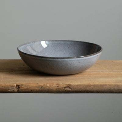 Large stoneware pasta plate with 6 cm high rim