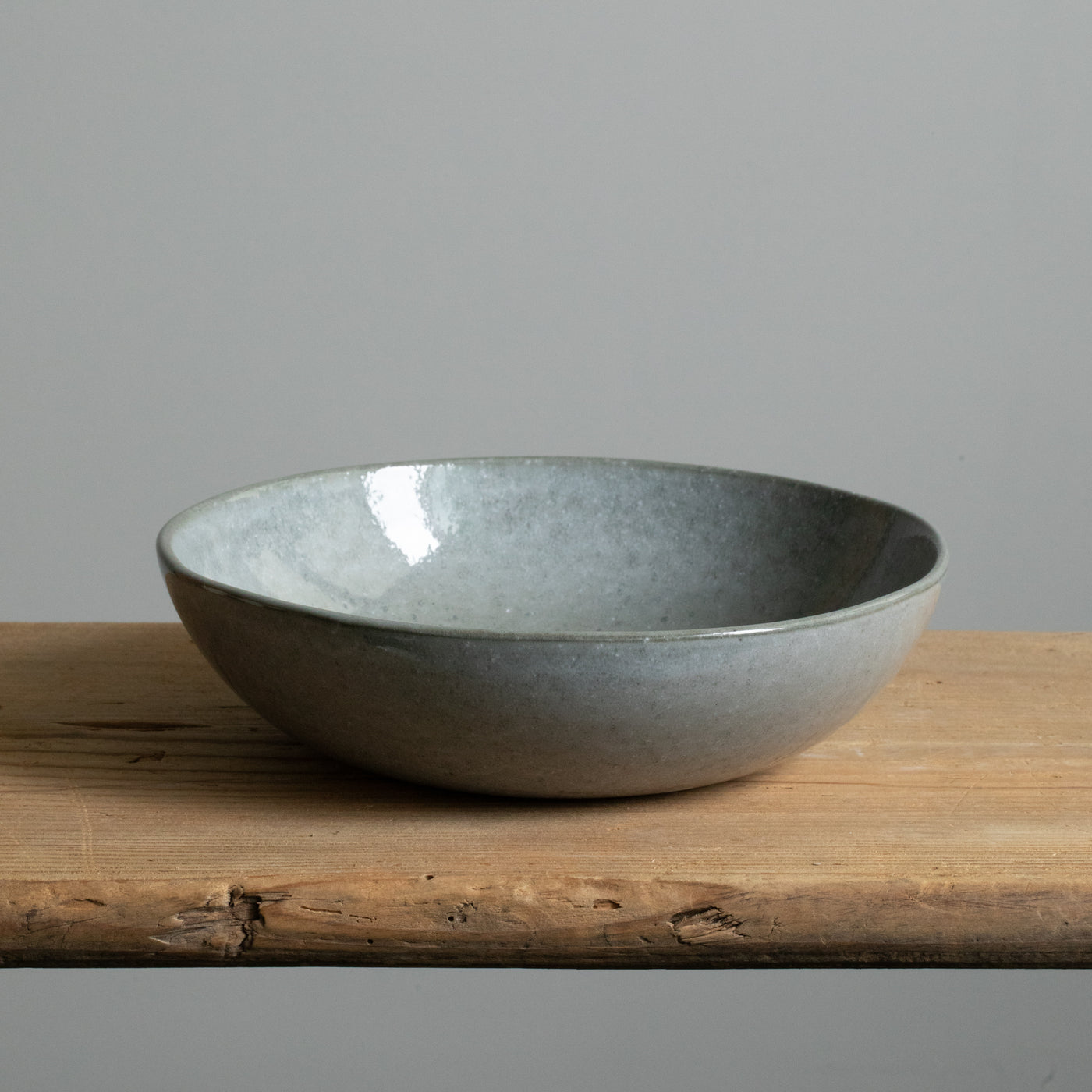 Grey-blue pasta plate made of robust stoneware in a Nordic design