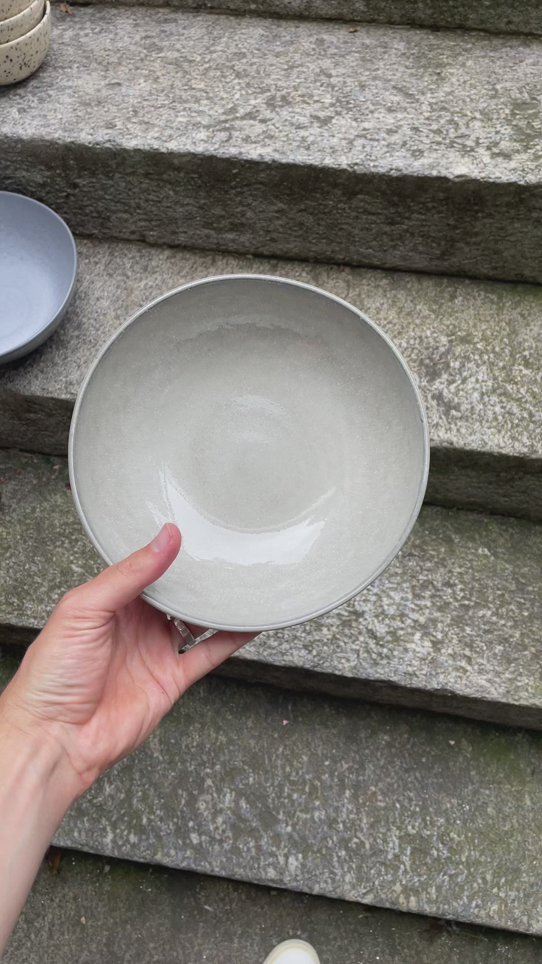 Large round pasta plate Midnight Grey