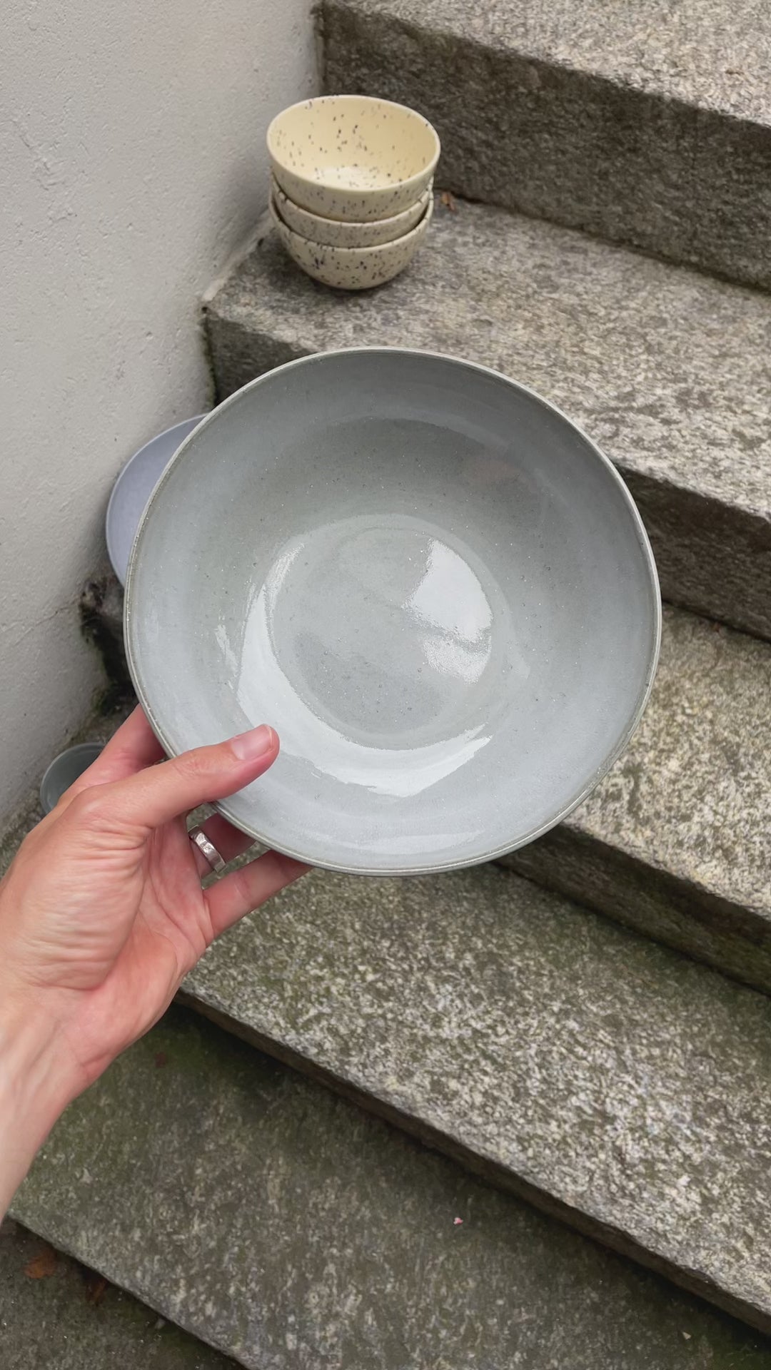 Large round pasta plate Stormy Sea
