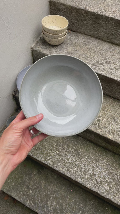 Large round pasta plate Stormy Sea