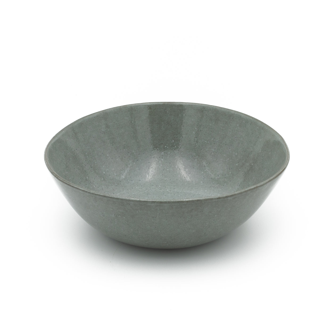 Dark gray large salad bowl cropped against a white background