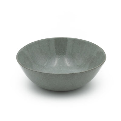 Dark gray large salad bowl cropped against a white background